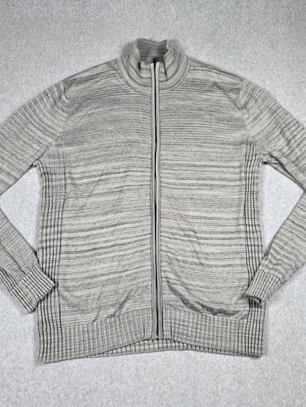 INC International Concepts Men's Zip-Front Heather Gray Knit Sweater